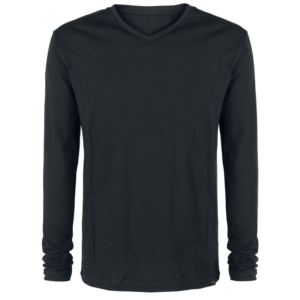 Black V-Neck Full Sleeve T-Shirt